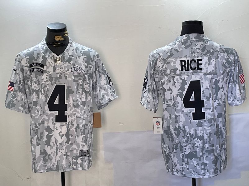 Men Kansas City Chiefs #4 Rice Nike Arctic Camo 2024 Salute to Service Limited NFL Jersey style 2->kansas city chiefs->NFL Jersey